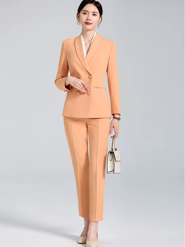 Elegant Business Work Blazer And Ankle-Length Pant 2 Piece Suit Mssza