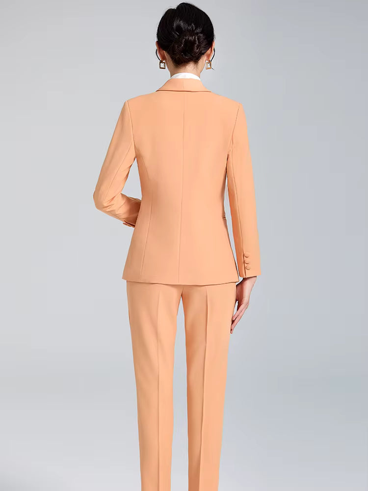 Elegant Business Work Blazer And Ankle-Length Pant 2 Piece Suit Mssza