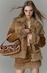 Elegant Sweaters And Spliced Short Skirt Two-Piece Suit Mssza