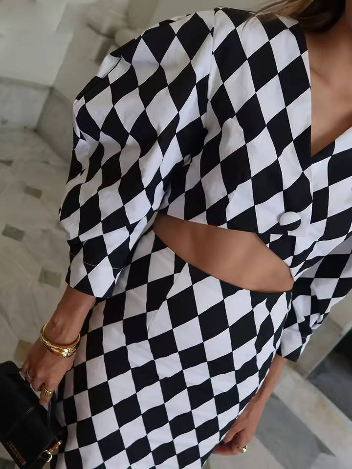 Elegant Crop Shirt With High Waist Long Skirt Loose Print Two Pieces Set Mssza