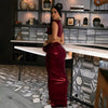 Elegant Crop Tank Tops And Long Skirts Irregular Cutout 2 Piece Sets Mssza