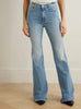 Elegant Cross border Washed Slim fit High waisted Bell bottom Pants Mssza