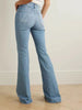 Elegant Cross border Washed Slim fit High waisted Bell bottom Pants Mssza