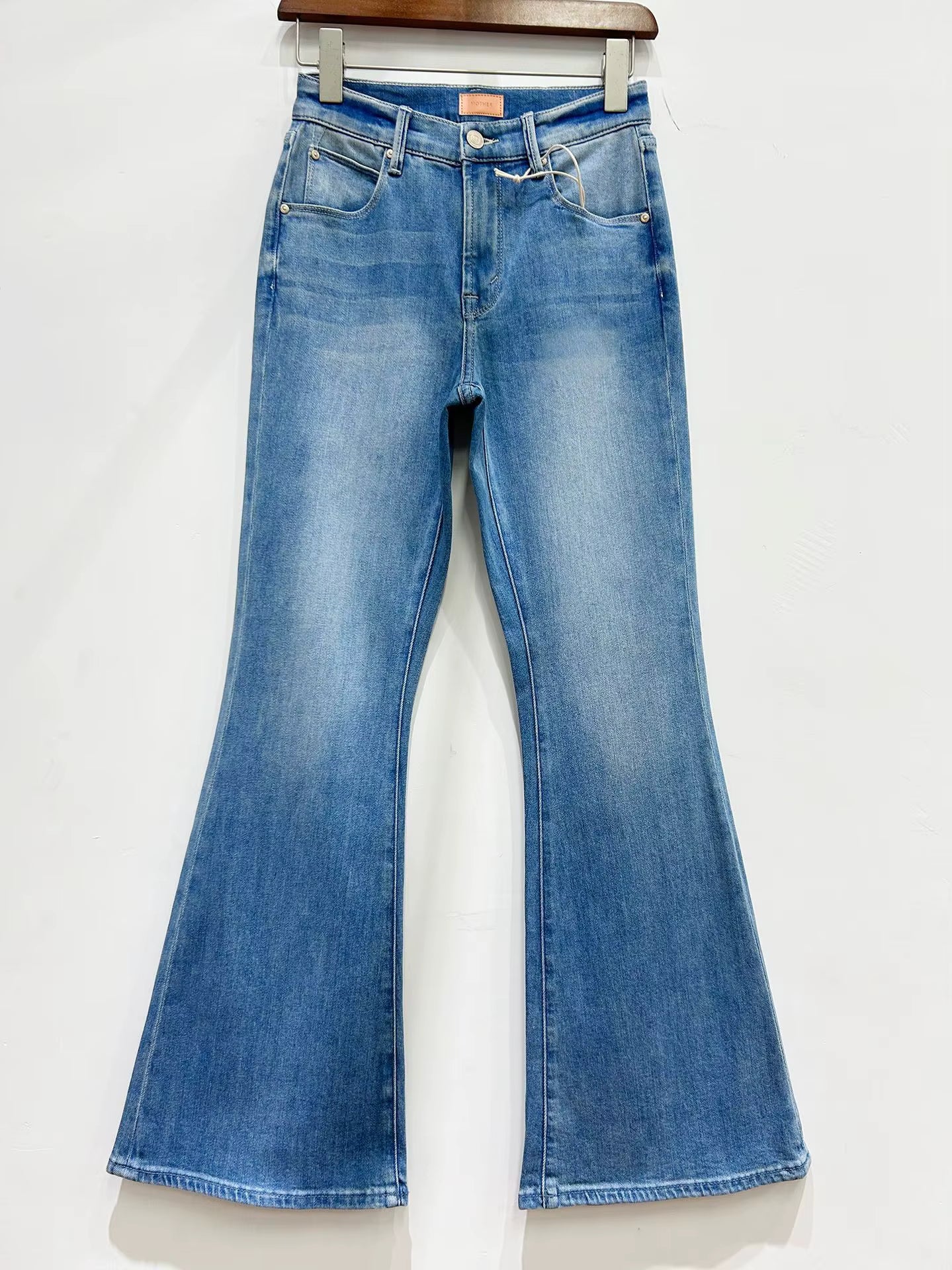 Elegant Cross border Washed Slim fit High waisted Bell bottom Pants Mssza