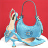Elegant Crystal Comfortable Evening Shoes And Capacity Bag Mssza