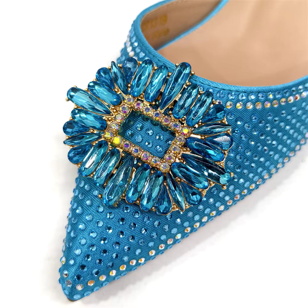 Elegant Crystal Comfortable Evening Shoes And Capacity Bag Mssza