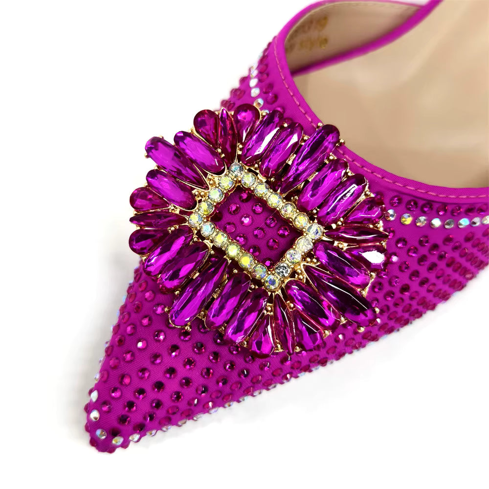 Elegant Crystal Comfortable Evening Shoes And Capacity Bag Mssza