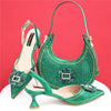 Elegant Crystal Comfortable Evening Shoes And Capacity Bag Mssza