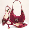 Elegant Crystal Comfortable Evening Shoes And Capacity Bag Mssza