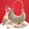 Elegant Crystal Comfortable Evening Shoes And Capacity Bag Mssza