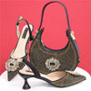 Elegant Crystal Comfortable Evening Shoes And Capacity Bag Mssza
