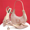 Elegant Crystal Comfortable Evening Shoes And Capacity Bag Mssza