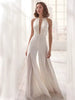 Elegant Deep V-neck Halter Sleeveless Backless Split Lace White Jumpsuit Mssza