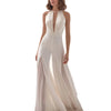 Elegant Deep V-neck Halter Sleeveless Backless Split Lace White Jumpsuit Mssza