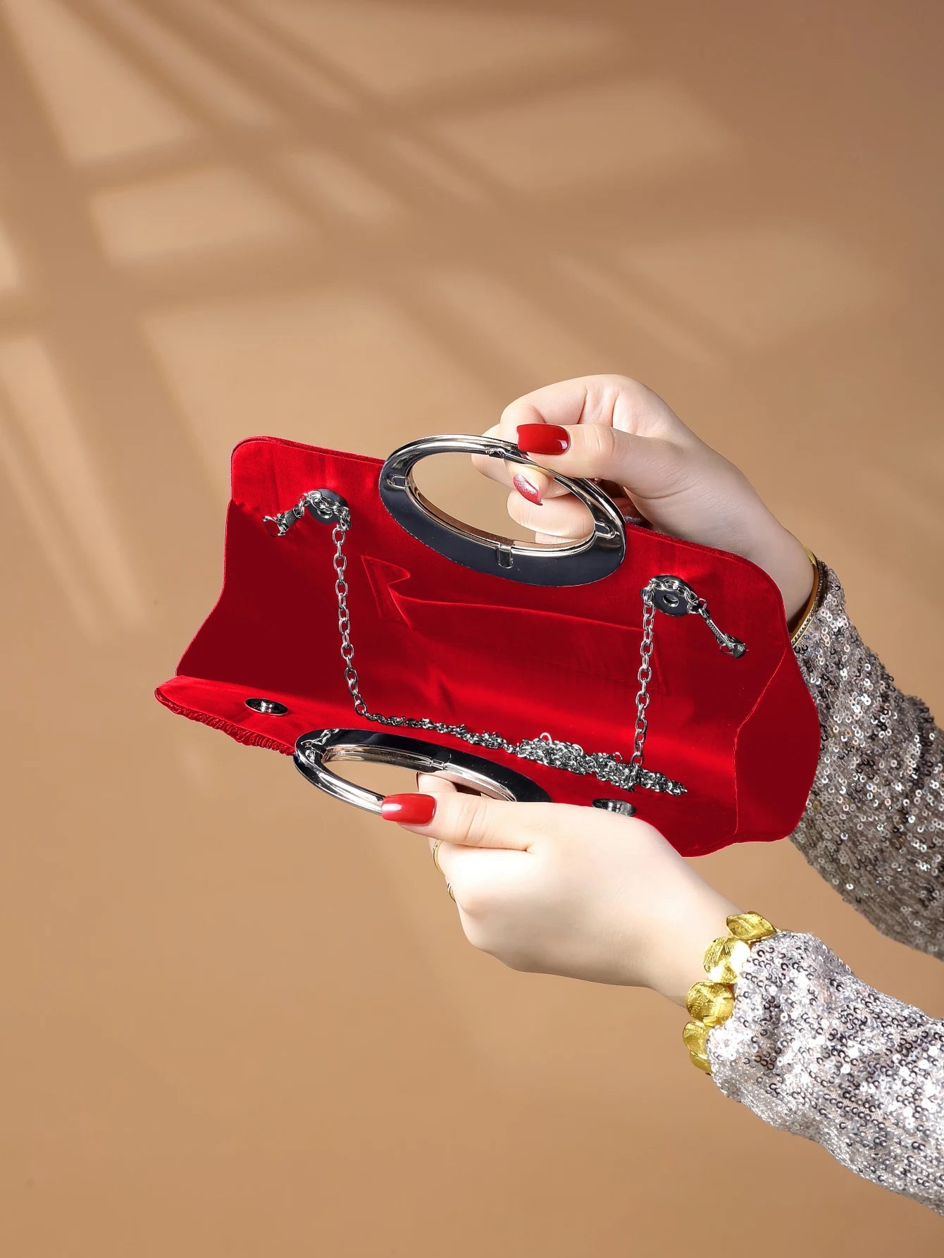 Elegant Design Sparkling Glitter With Simple Crystal Evening Wedding Crossbody Handbag Mssza