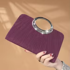 Elegant Design Sparkling Glitter With Simple Crystal Evening Wedding Crossbody Handbag Mssza