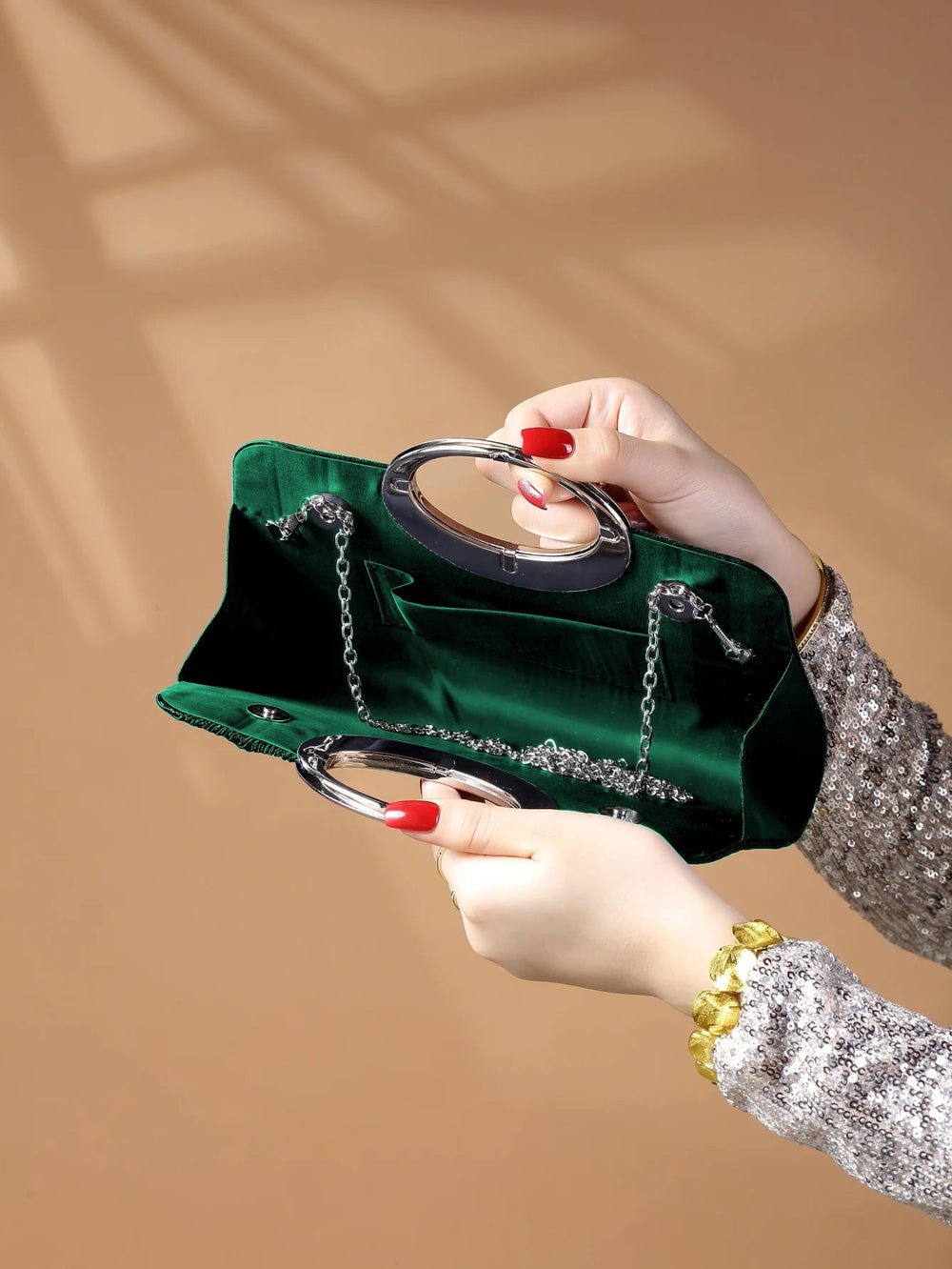 Elegant Design Sparkling Glitter With Simple Crystal Evening Wedding Crossbody Handbag Mssza