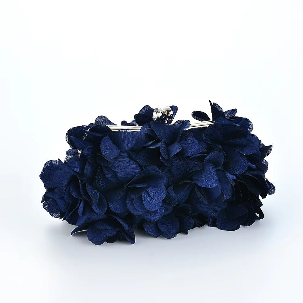 Elegant Designer Satin Petal Evening clutch Bag Mssza