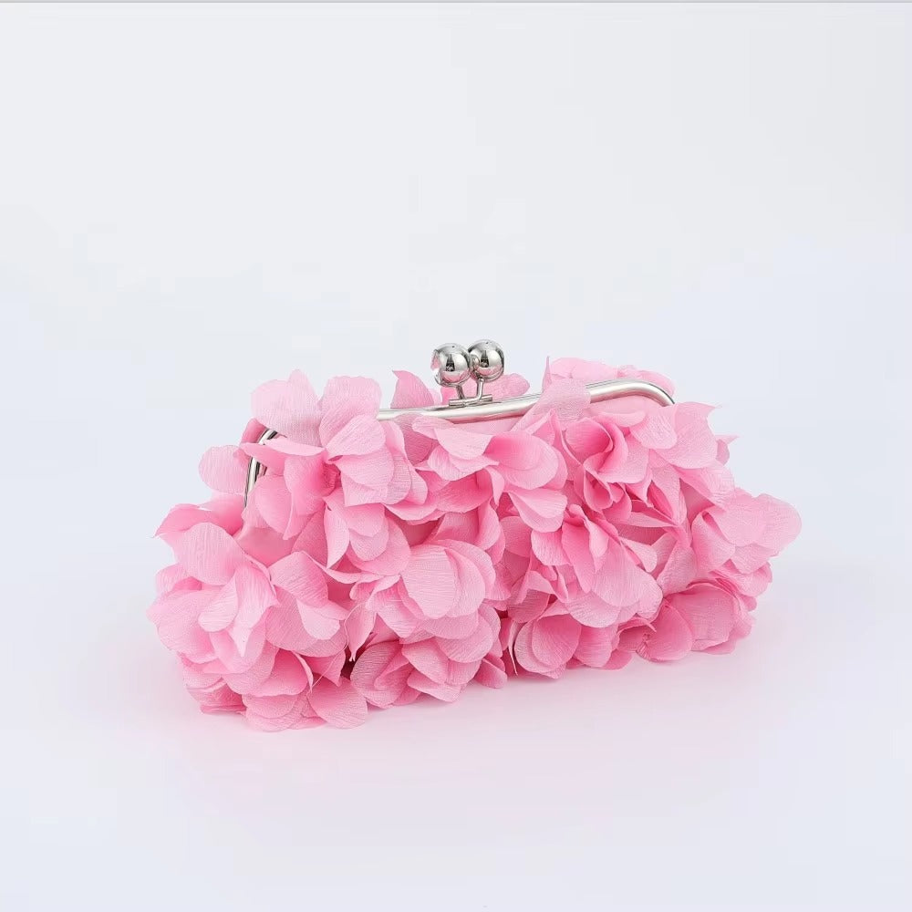 Elegant Designer Satin Petal Evening clutch Bag Mssza