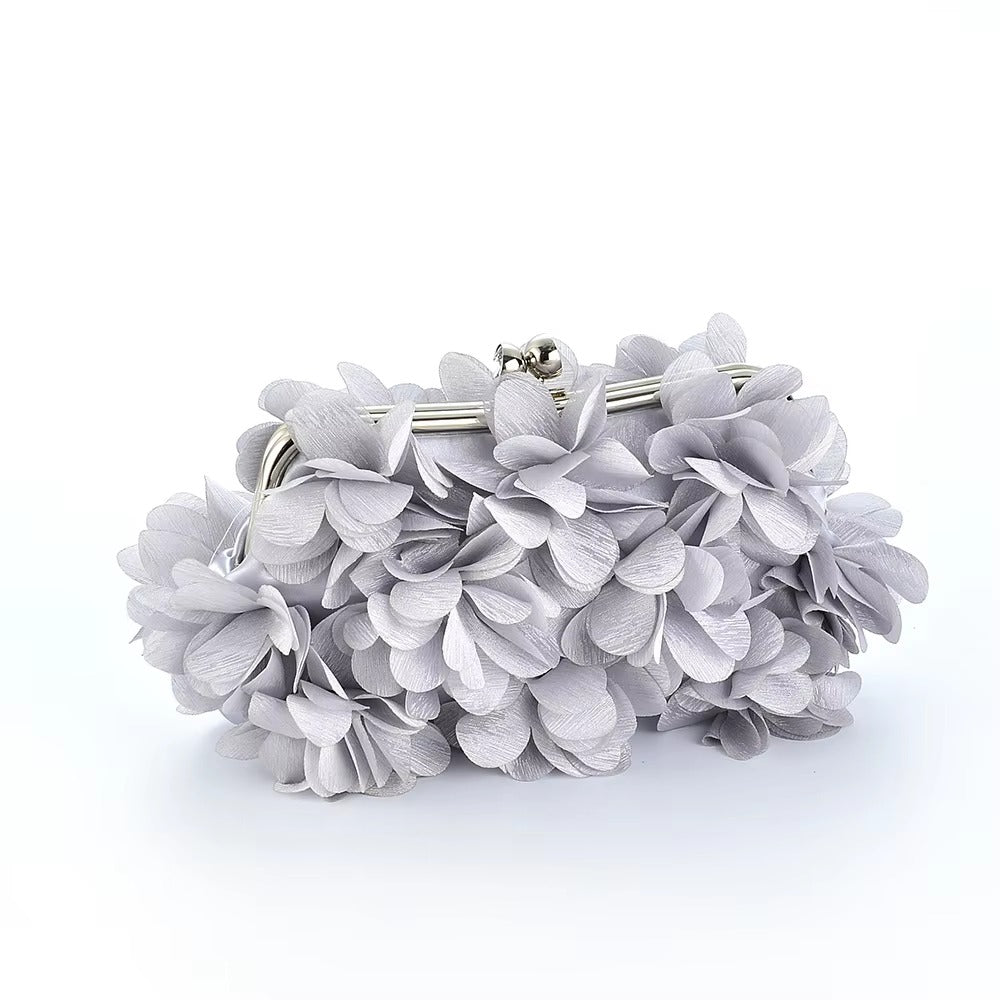 Elegant Designer Satin Petal Evening clutch Bag Mssza