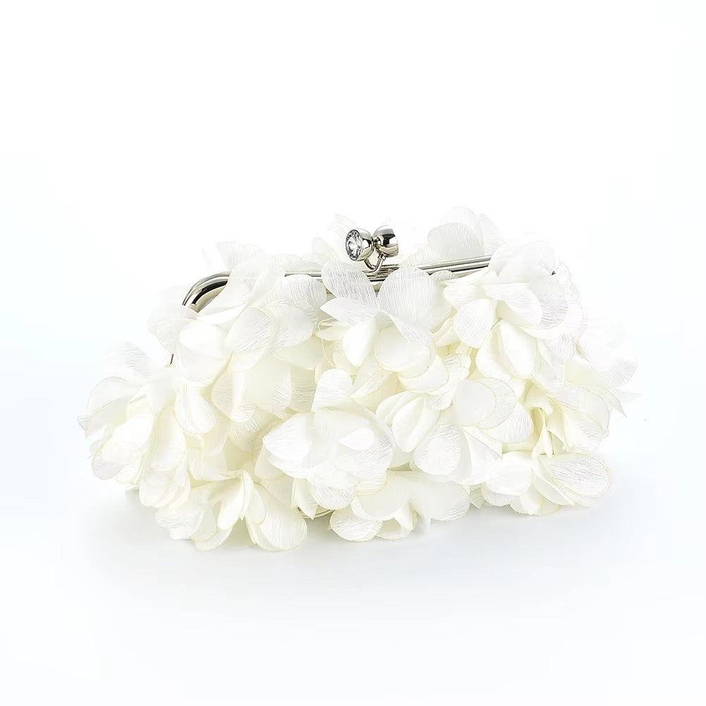 Elegant Designer Satin Petal Evening clutch Bag Mssza