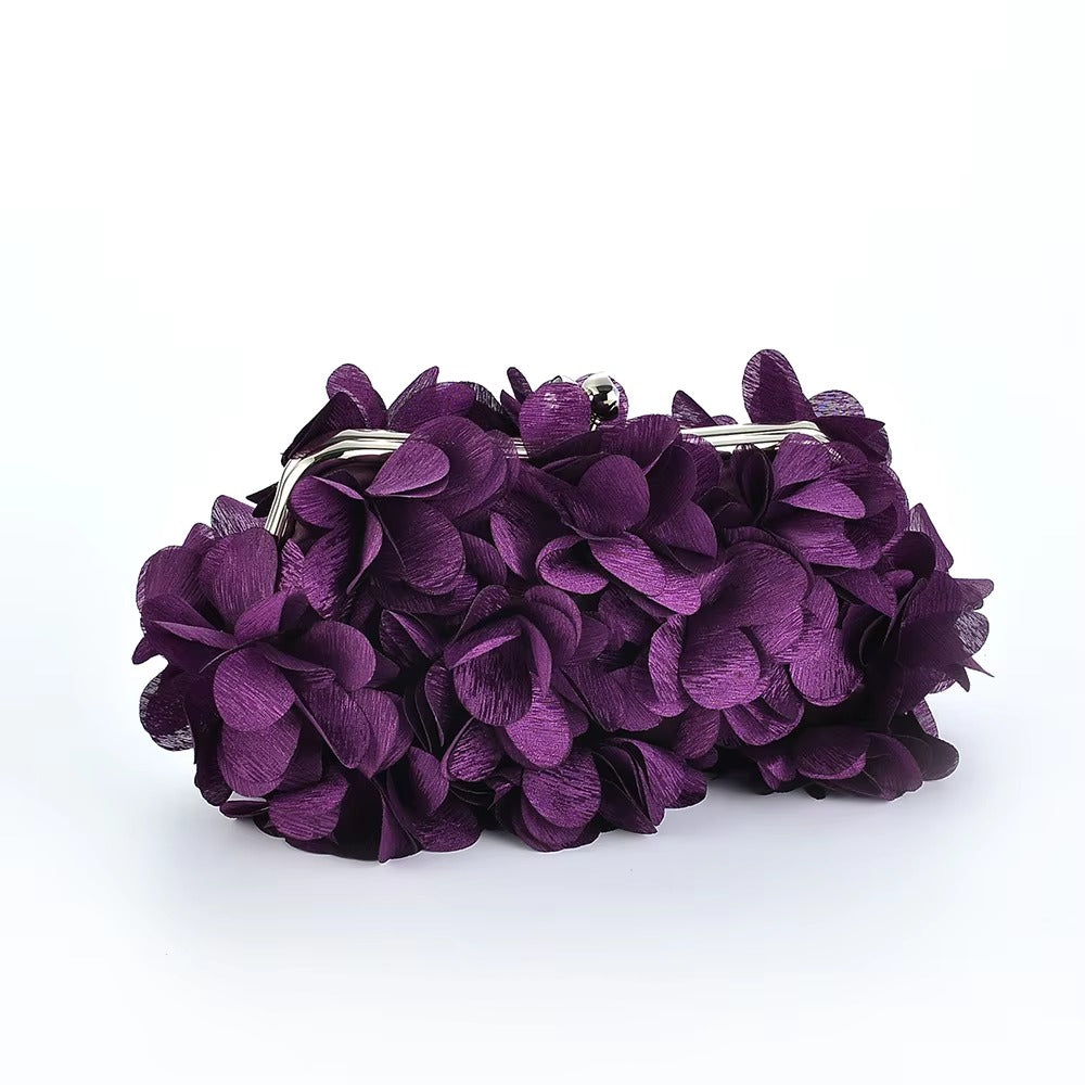 Elegant Designer Satin Petal Evening clutch Bag Mssza