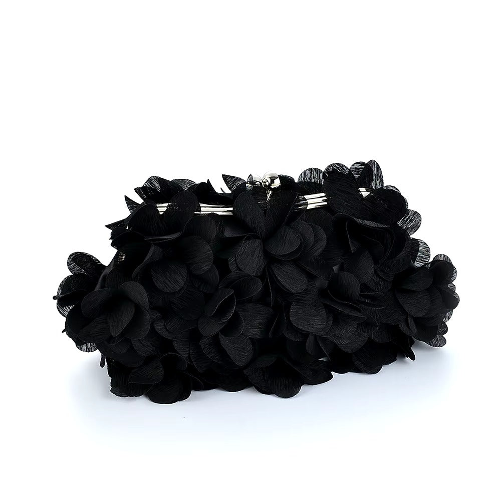 Elegant Designer Satin Petal Evening clutch Bag Mssza