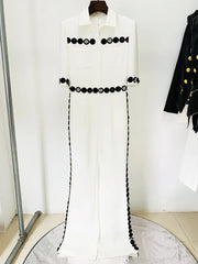 Elegant Designer Short Sleeve Embroidery Beaded Jumpsuit Mssza