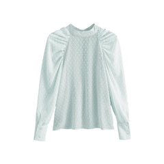 Elegant Dots Embroidery Transparent Blouse Mssza