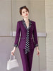 Elegant Double Breasted Scarf Collar Office Blazer and Pants 2 Pieces Outfits Mssza