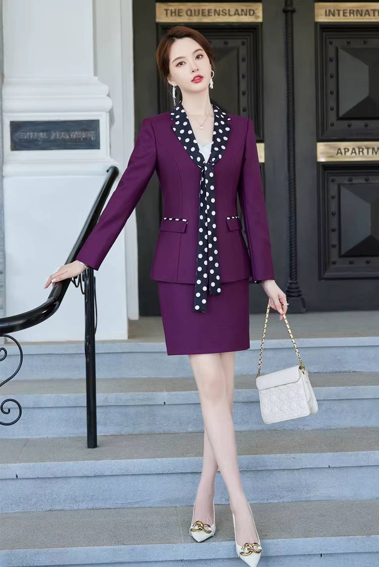 Formal Double Breasted Scarf Collar Office Blazer and Pants 2 Pieces Outfits Mssza