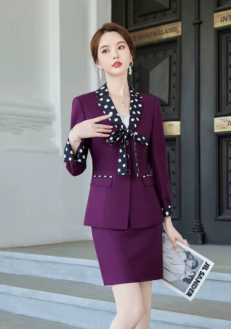 Formal Double Breasted Scarf Collar Office Blazer and Pants 2 Pieces Outfits Mssza