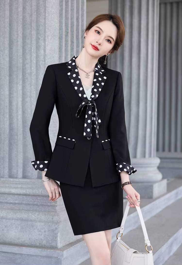 Formal Double Breasted Scarf Collar Office Blazer and Pants 2 Pieces Outfits Mssza