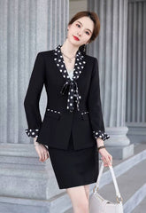 Formal Double Breasted Scarf Collar Office Blazer and Pants 2 Pieces Outfits Mssza