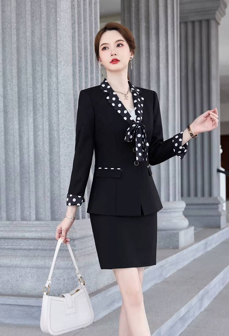 Formal Double Breasted Scarf Collar Office Blazer and Pants 2 Pieces Outfits Mssza