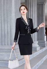 Formal Double Breasted Scarf Collar Office Blazer and Pants 2 Pieces Outfits Mssza