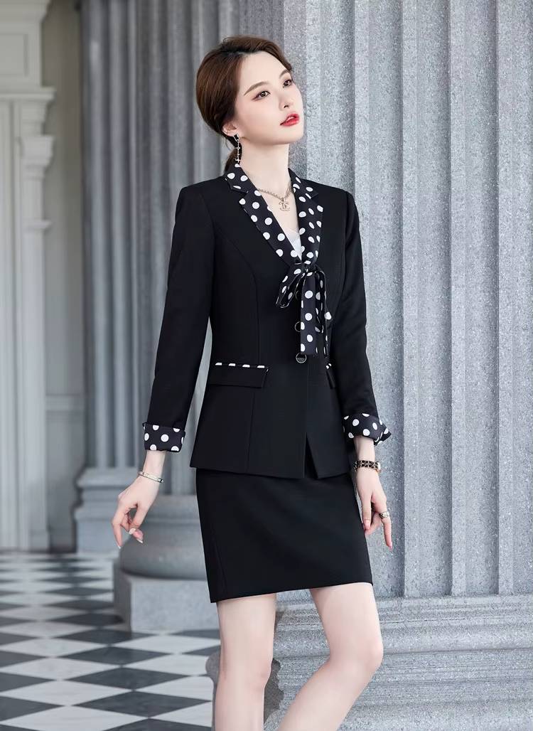Formal Double Breasted Scarf Collar Office Blazer and Pants 2 Pieces Outfits Mssza