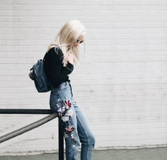 Elegant Embroidery Straight Loose Wilde Street Wear Style Photography Denim Pants Mssza