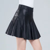 Elegant Empire Real Leather Slight Stretch High Waist Plus Size Skirt Mssza
