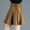 Elegant Empire Real Leather Slight Stretch High Waist Plus Size Skirt Mssza