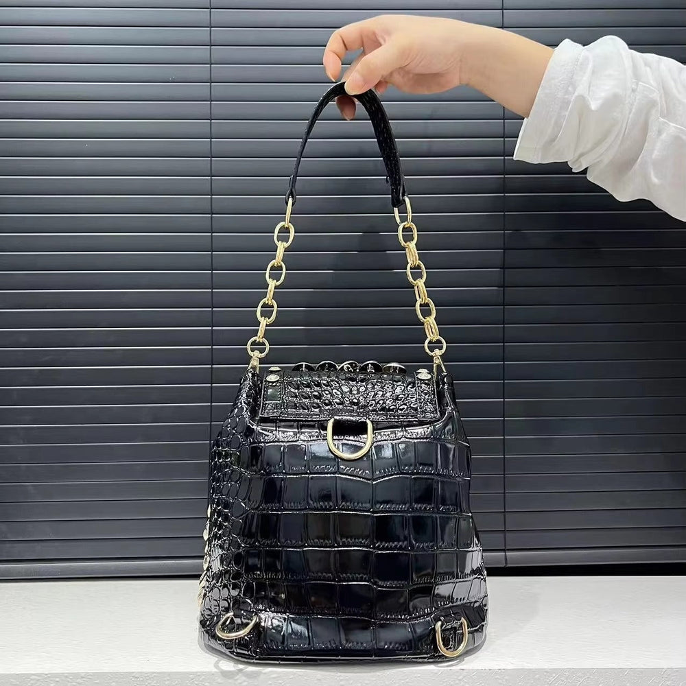 Elegant Beaded Light Luxury Backpack Crossbody Diamond Handbag Mssza