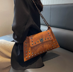 Elegant Fashionable Punk Willow Nail Envelope Single Shoulder Crossbody Handbag Bag Mssza