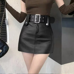 Elegant Faux Leather Design line Bodycon Pencil Skirt Mssza