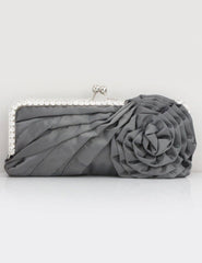 Elegant Floral Shape Jacquard Silk Women's Evening Bag Mssza