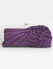 Elegant Floral Shape Jacquard Silk Women's Evening Bag Mssza