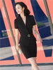 Elegant Formal Lantern Sleeve Blazer And Skirt 2 Piece Suit Mssza