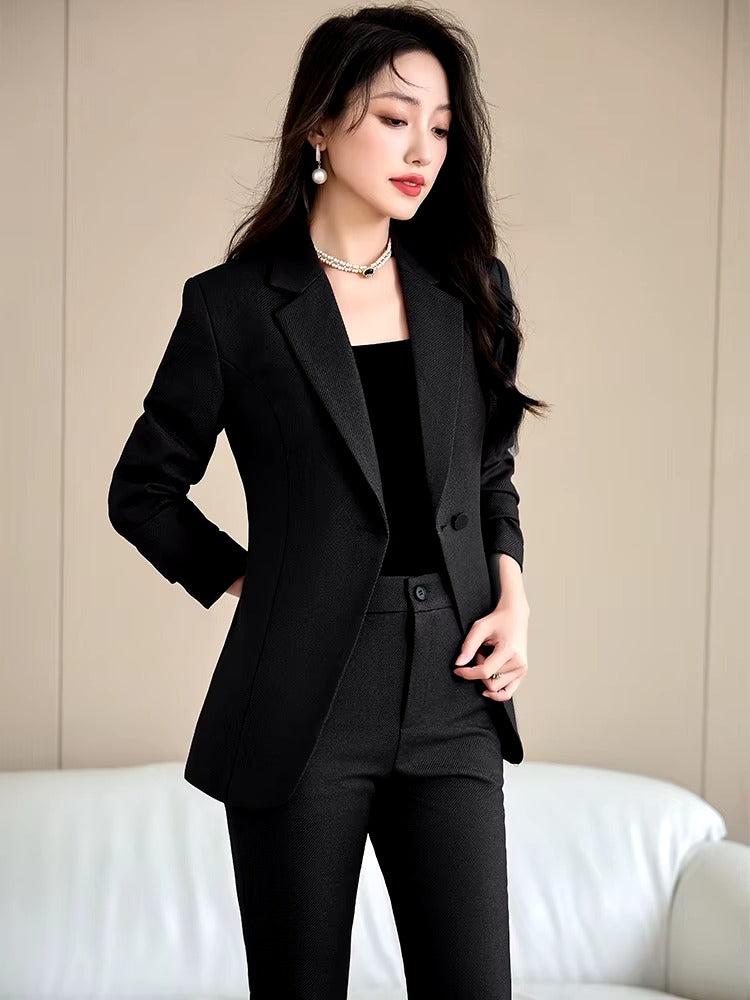 Elegant Formal Single Button Blazer Jacket Coat And Trouser Business Work Wear 2 Piece Pant Suit Mssza