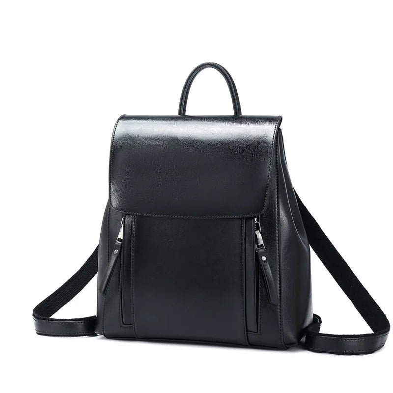 Elegant Genuine Leather Backpack Natural Skin Book Laptop Rucksack Messenger Cross body Shoulder Bag Mssza