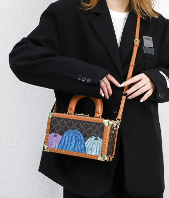 Elegant Genuine Leather Evening Top Handle Satchel Small Hard Purse Pumpkin Box Crossbody Handbags Mssza