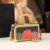 Elegant Genuine Leather Evening Top Handle Satchel Small Hard Purse Pumpkin Box Crossbody Handbags Mssza